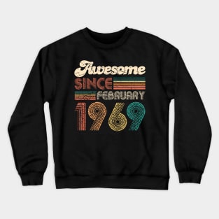 50th Birthday Gift - Vintage February 1969 Women Men Crewneck Sweatshirt